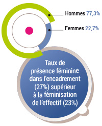 Le genre des 1632 salariés en France en 2012
